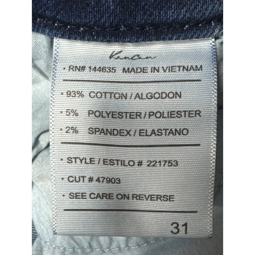 KanCan Women's Frayed Hem Straight Leg Stretch Blue Jeans - Size 31 (32x29) - Picture 5 of 5